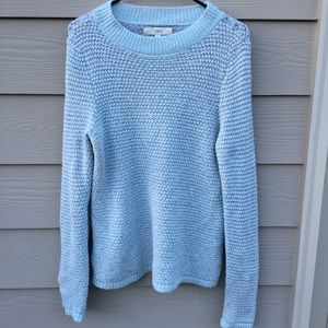 Ann Taylor LOFT blue sweater knit top size L